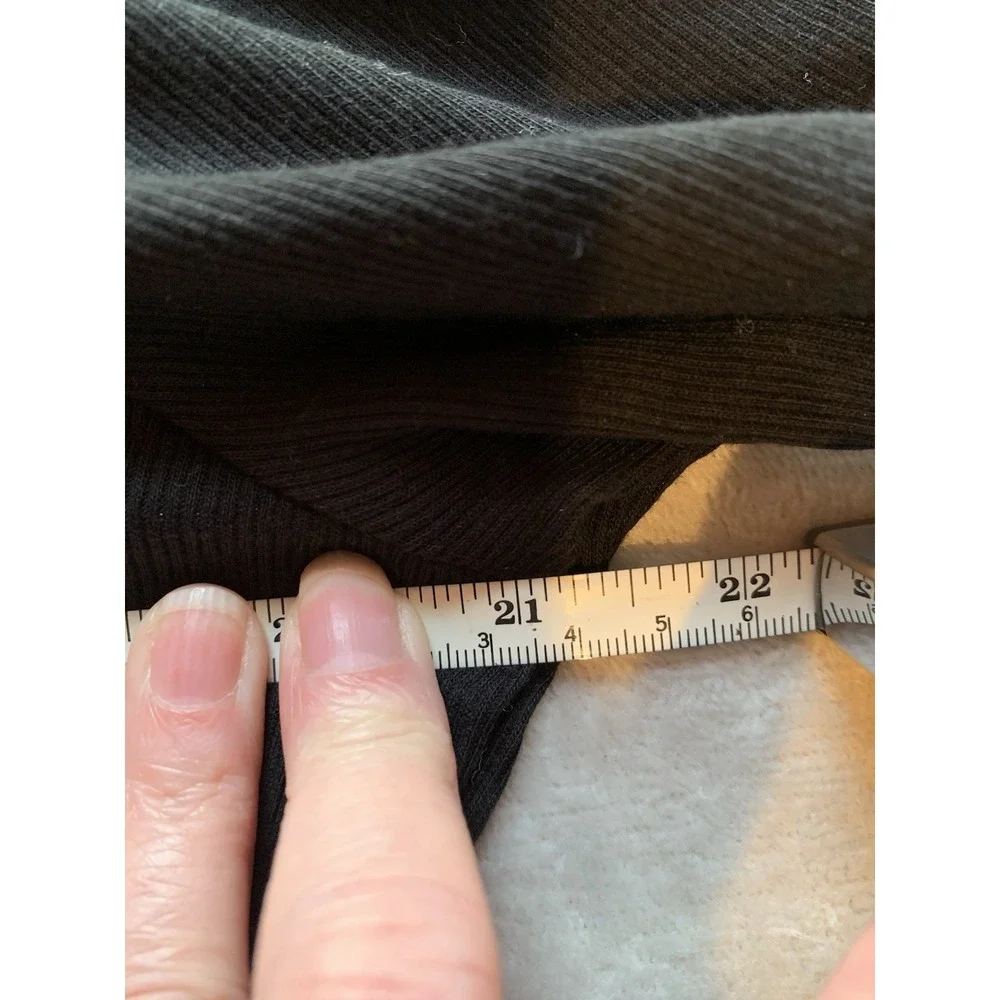 A New Day  Size XL Black Ribbed Long Sleeve Top Crew Neck Women's New With Tags - Picture 3 of 4